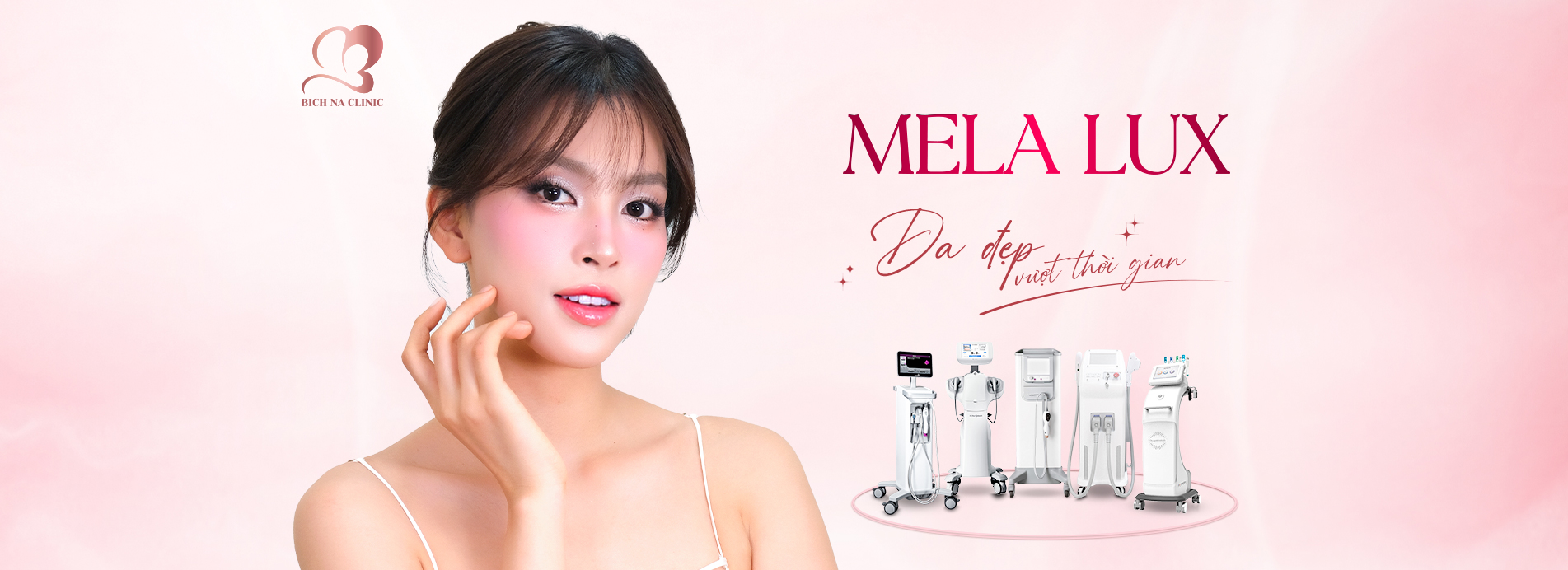 Mela Lux là giải pháp đánh bật gốc nám vĩnh viễn tới 100%, phương pháp này ứng dụng thành quả của các công nghệ hiện đại, tân tiến nhất vào mục đích điều trị nám chân sâu, nám lâu năm.
