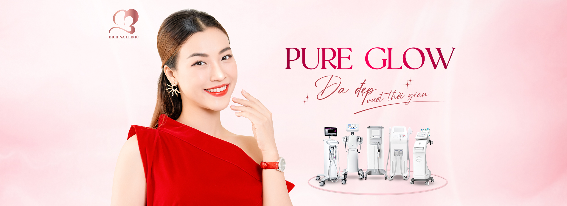 Pure Glow là phác đồ trẻ hóa không xâm lấn do Hội đồng Tiến sĩ – Bác sĩ tại BichNa Clinic cải tiến, tích hợp những công nghệ cao cấp nhất hiện nay. Pure Glow có khả năng trẻ hoá làn da tức thì giúp bạn sở hữu làn da căng mịn, trẻ trung và tràn đầy sức sống.
