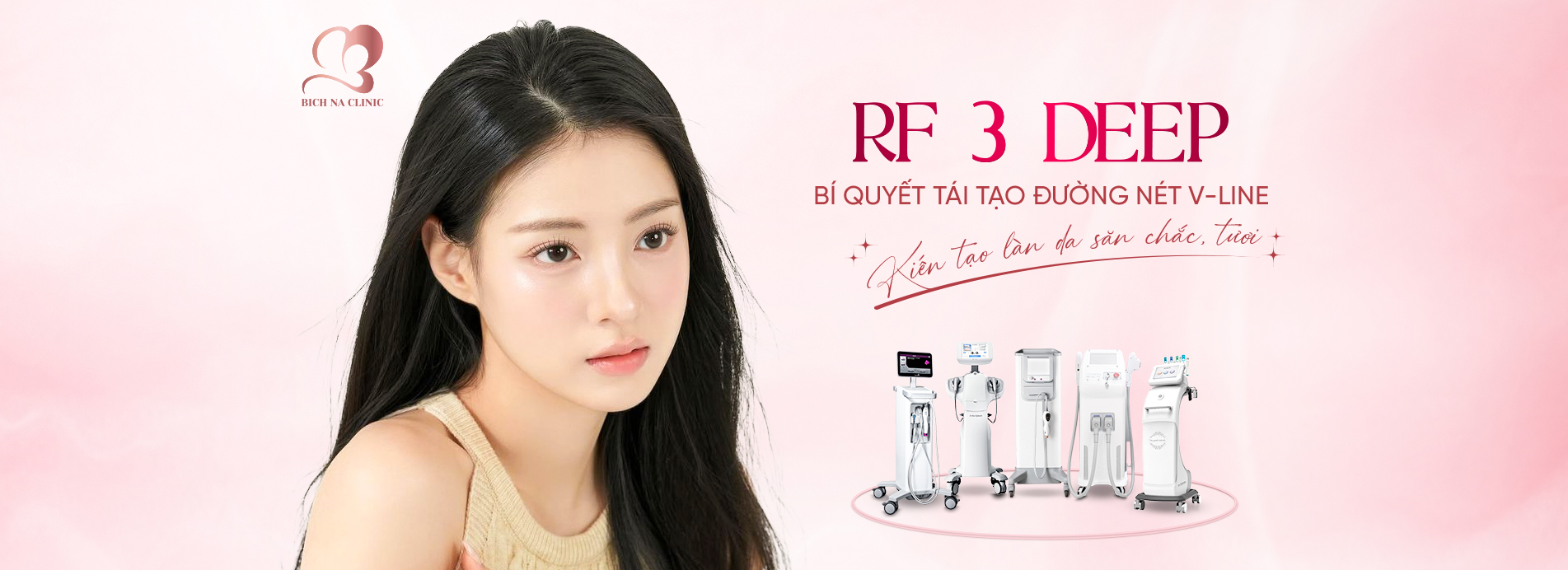 Công nghệ RF 3 Deep sử dụng sóng siêu âm hội tụ, từng chùm sóng tác động hội tụ tại một điểm nên có thể tác động chính xác hơn, sâu hơn và đem lại hiệu quả cao hơn.