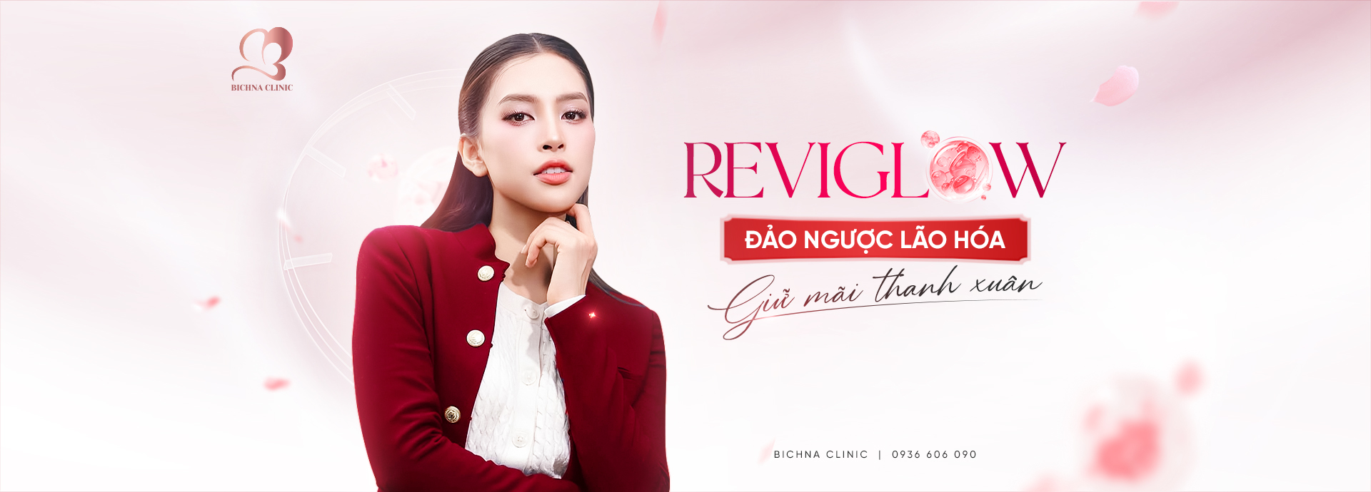 Revi Glow là phác đồ làm đẹp độc quyền chỉ có tại BichNa Clinic, do hội đồng bác sĩ BichNa Clinic trực tiếp nghiên cứu và cải tiến, tạo nên xu hướng làm đẹp không xâm lấn, giúp cải thiện 6 tiêu chuẩn chất lượng da bao gồm: Độ ẩm, nếp nhăn, độ sáng mịn, sẹo mụn, cấu trúc da và lỗ chân lông.